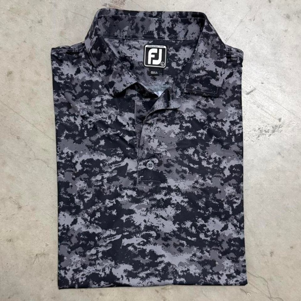 Footjoy Men's Performance Golf Polo Grey Camo  Sz Large